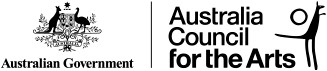 a logo featuring the crest of the Australian government and the Australia council for the Arts