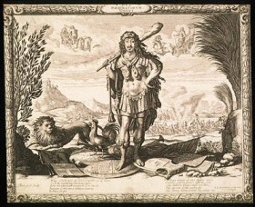 Abraham Bosse (French, 1602-1676) "Louis XIII as Hercules" 