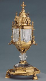 Unknown, Franco-Flemish. Reliquary of the Holy Thorn, 14th century. Silver-gilt and Fatimid rock crystal, Overall: 18.5 x 9 x 9 cm. The Thomson Collection at the Art Gallery of Ontario.  AGOID.29088