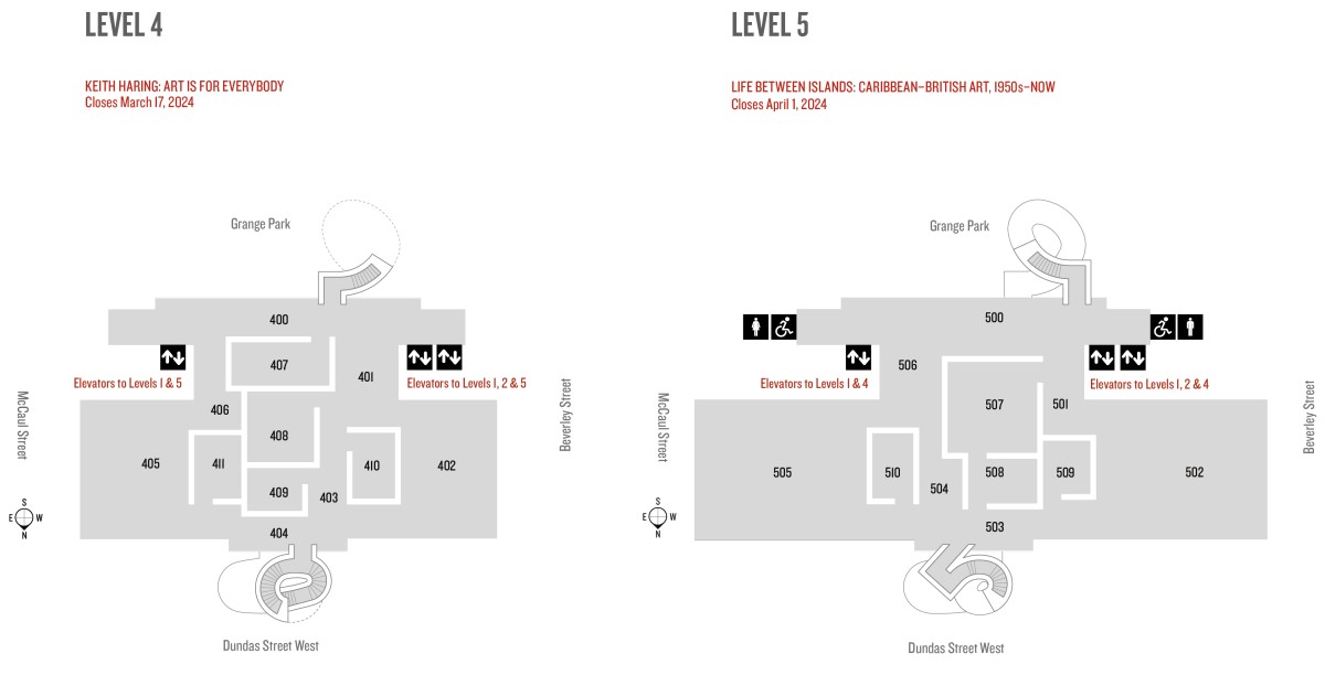 AGO Gallery map Level 4 & 5