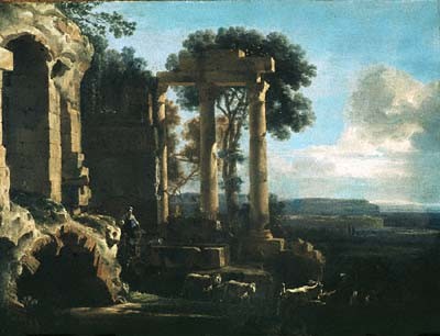 Landscape with Ancient Ruins, oil painting by Jan Asselijn