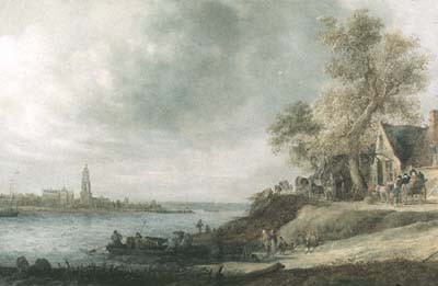View of Rhenen, painting by Jan van Goyen