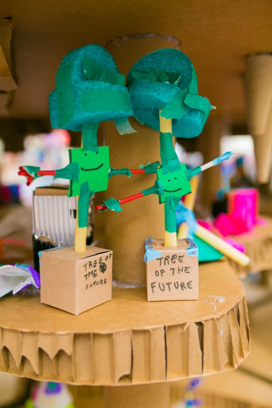 paper sculptures created at Family Sundays event