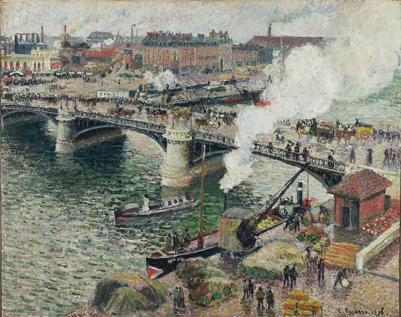painting of Boieldieu bridge in Rouen