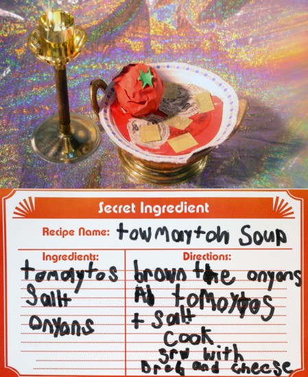 tomato soup made of paper