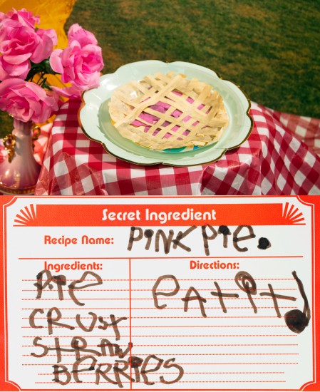 pink pie made of paper