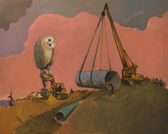 Owl by Travis Shilling. Oil on canvas.