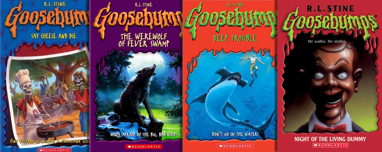 A series of "Goosebumps" book covers