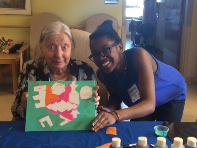 A resident and Youth Art Ambassador participating in Access to Art.