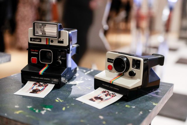 Two instant cameras