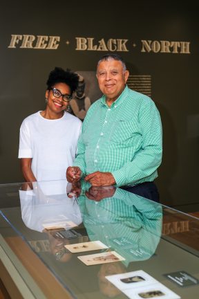 two people in Free Black North exhibition