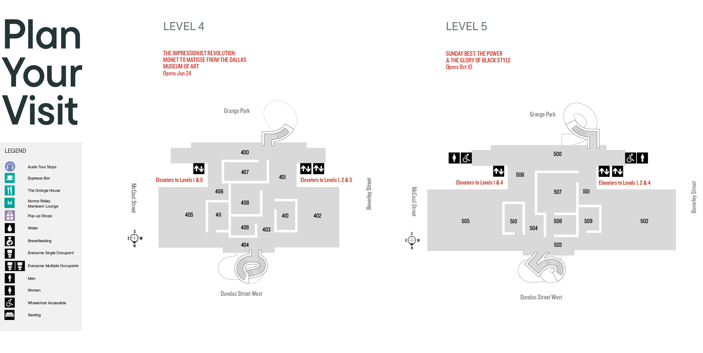 Gallery map Level 4 & 5