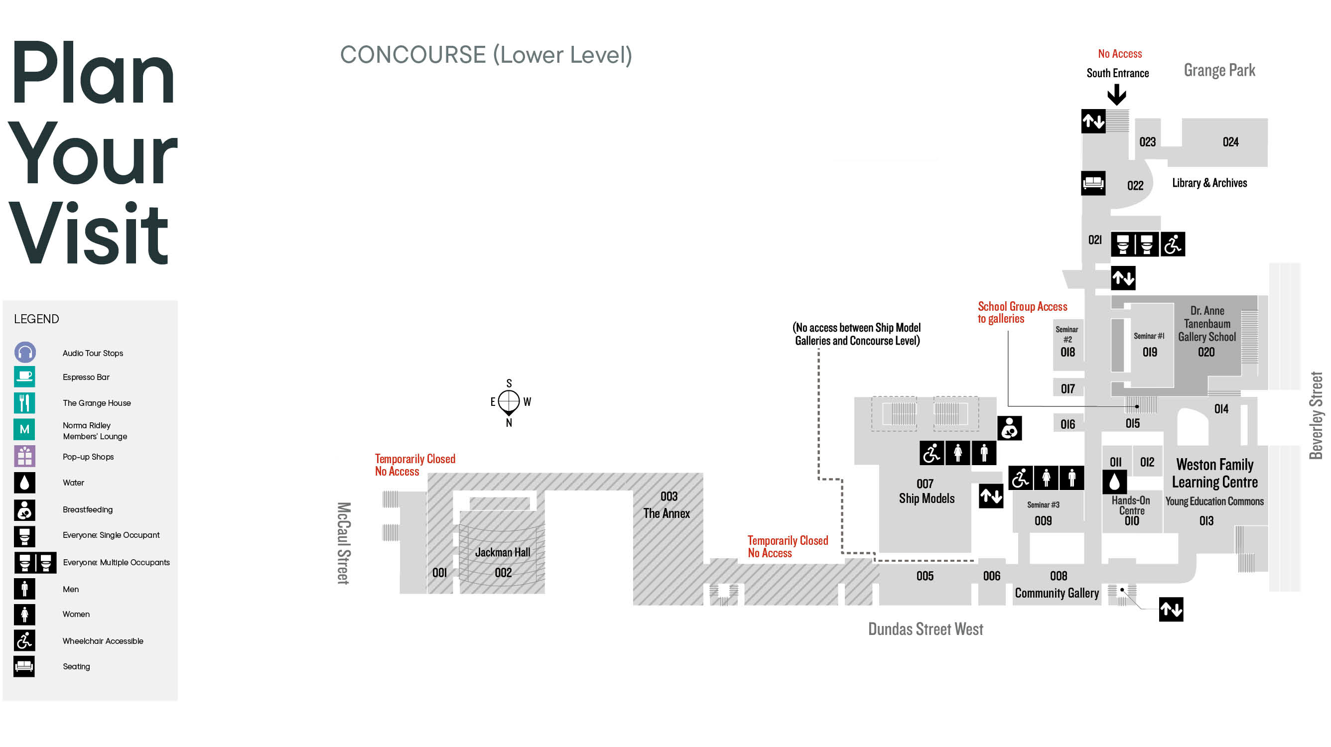 Gallery map Lower Level (Concourse)