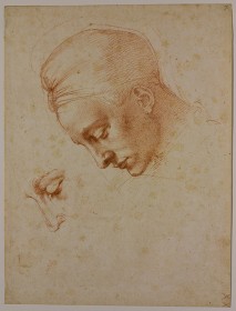 Michelangelo, Studies for the head of Leda