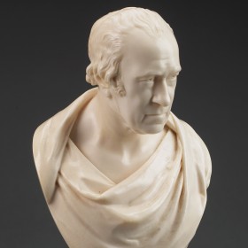 An ivory bust by Cheverton of James Watt