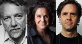 headshots of Anthropocene artists Ed Burtynsky, Jennifer Baichwal, Nick de Pencier