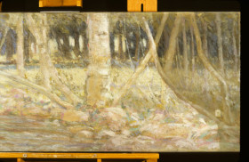 george reid painting on an easel