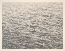 image of ocean waves done in graphite on acrylic ground on paper by artis Vija Celmins