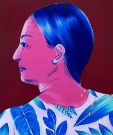 painting of woman profile