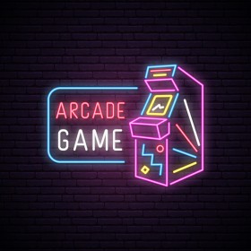 Arcade game neon sign
