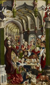 Master of the Kress Epiphany, The Expulsion of the Money-Changers, c. 1480–1500. Oil on panel, 167 x 98 cm. Gift of Joey and Toby Tanenbaum, 1988. © Art Gallery of Ontario. 88/340.