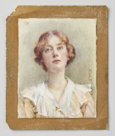 Mary Wrinch, untitled portrait, date unknown, watercolour on ivory. Collection of the Art Gallery of Ontario. Gift of Rheta and Gordon Conn, Richmond Hill, 1973. 73/12.5; 73/12.12