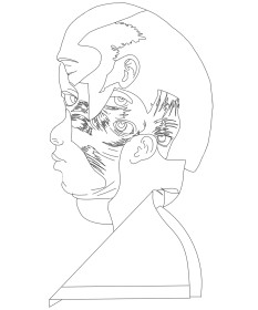line drawing of Wardell Milan's Michael Ross