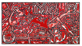 Keith Haring, Red Room. Acrylic on canvas.