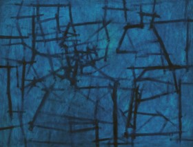 Kazuo Nakamura. Inner Structure, 1956. oil on hardboard, Overall: 60.8 x 78.8 cm (23 15/16 x 31 in.) Art Gallery of Ontario. Gift of Mr. Charles McFaddin, Toronto, 1985. © Art Gallery of Ontario 85/115