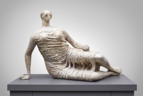 Henry Moore, Draped Reclining Woman, plaster sculpture