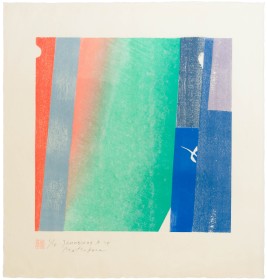 Naoko Matsubara, Janusian A, 2015. Colour woodcut print on handmade Japanese paper.