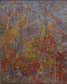 Franz Johnston, Autumn - Algoma, c. 1917. Oil on paperboard.