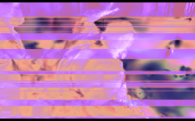 Abstract shapes and coloured lines of purple. 