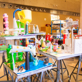 sculptures made from everyday objects in AGO children's camp