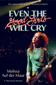 book cover with red-headed woman playing the base guitar