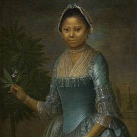 Reproduction photo of a painting of a woman