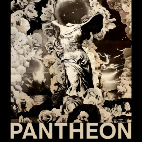 Art image on a poster with pantheon