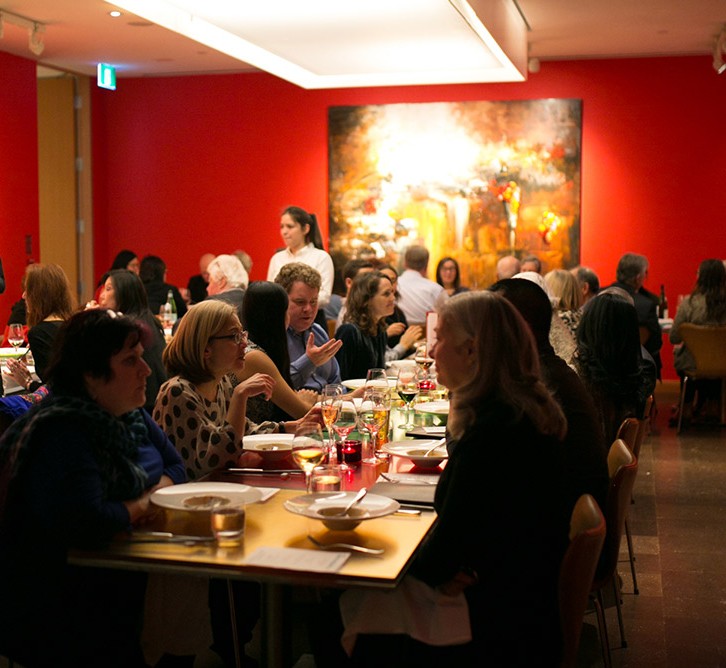 AGO Bistro interior, private dining in the Red Room