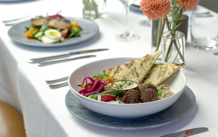 various Mezze foods on plates