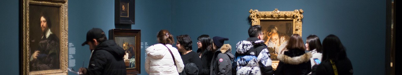 people viewing art in the galleries