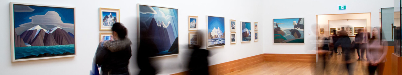 People looking at art in the galleries
