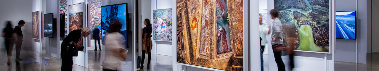 People looking at art in the gallery