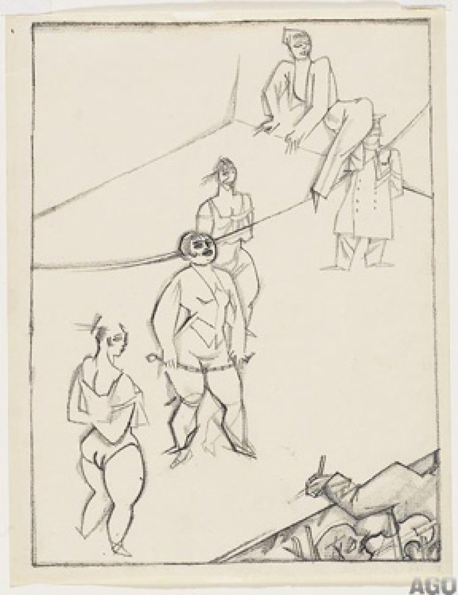 George Grosz, Acrobats on a Tightrope @ 288px
