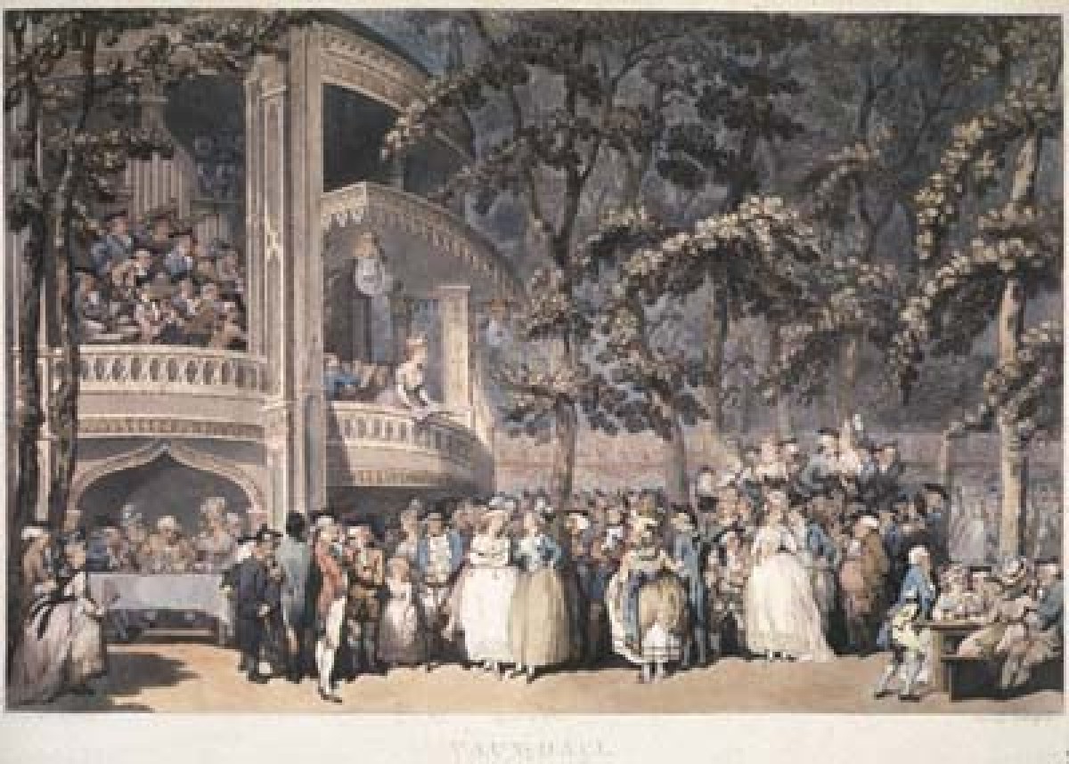 Pollard, Robert; Jukes, Francis (after Thomas Rowlandson, British, 1756-1827) Vaux-hall, 1785
