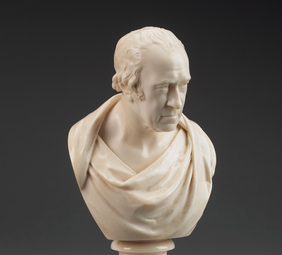 An ivory bust by Cheverton of James Watt
