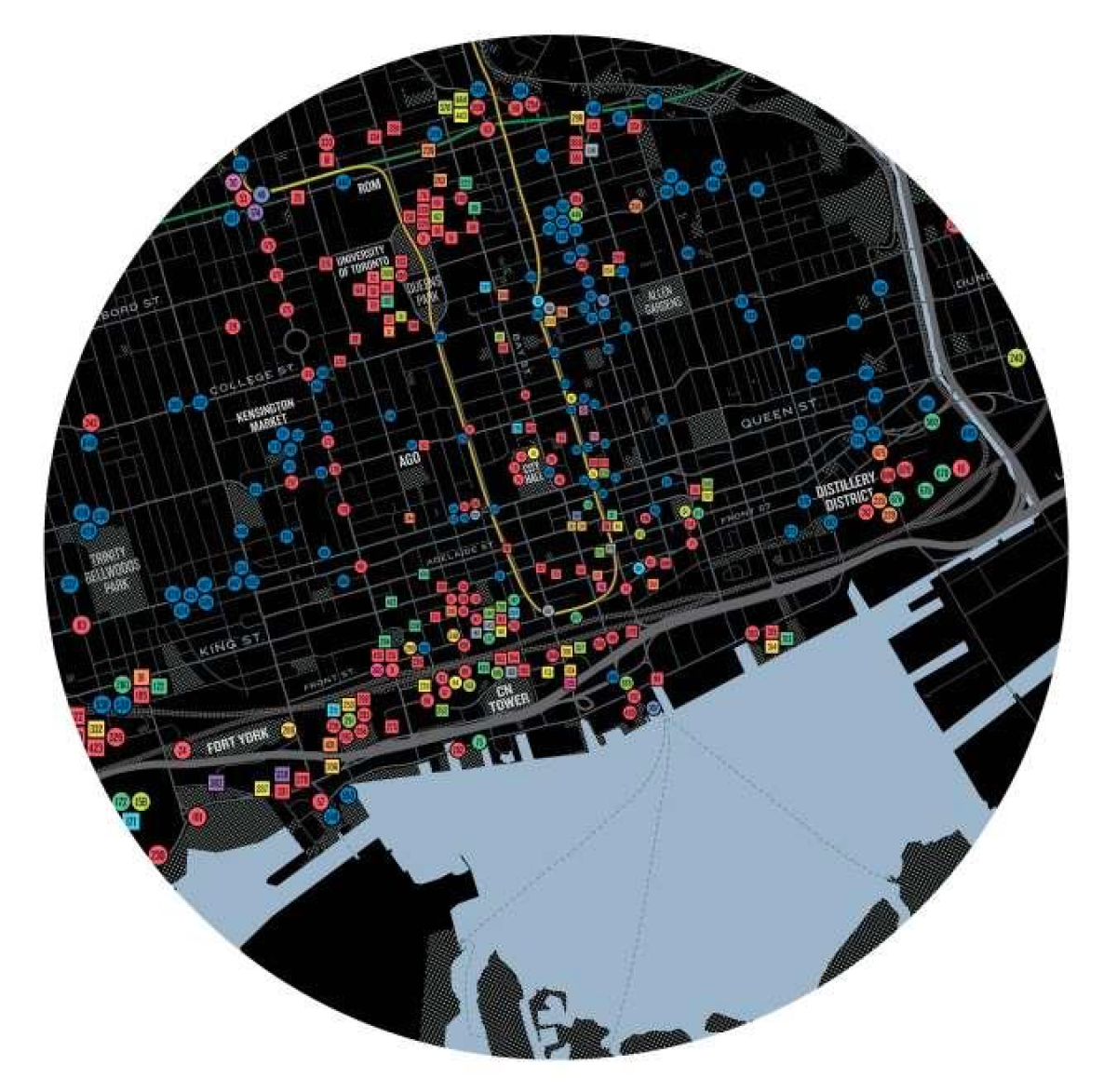a map of toronto's downtown area
