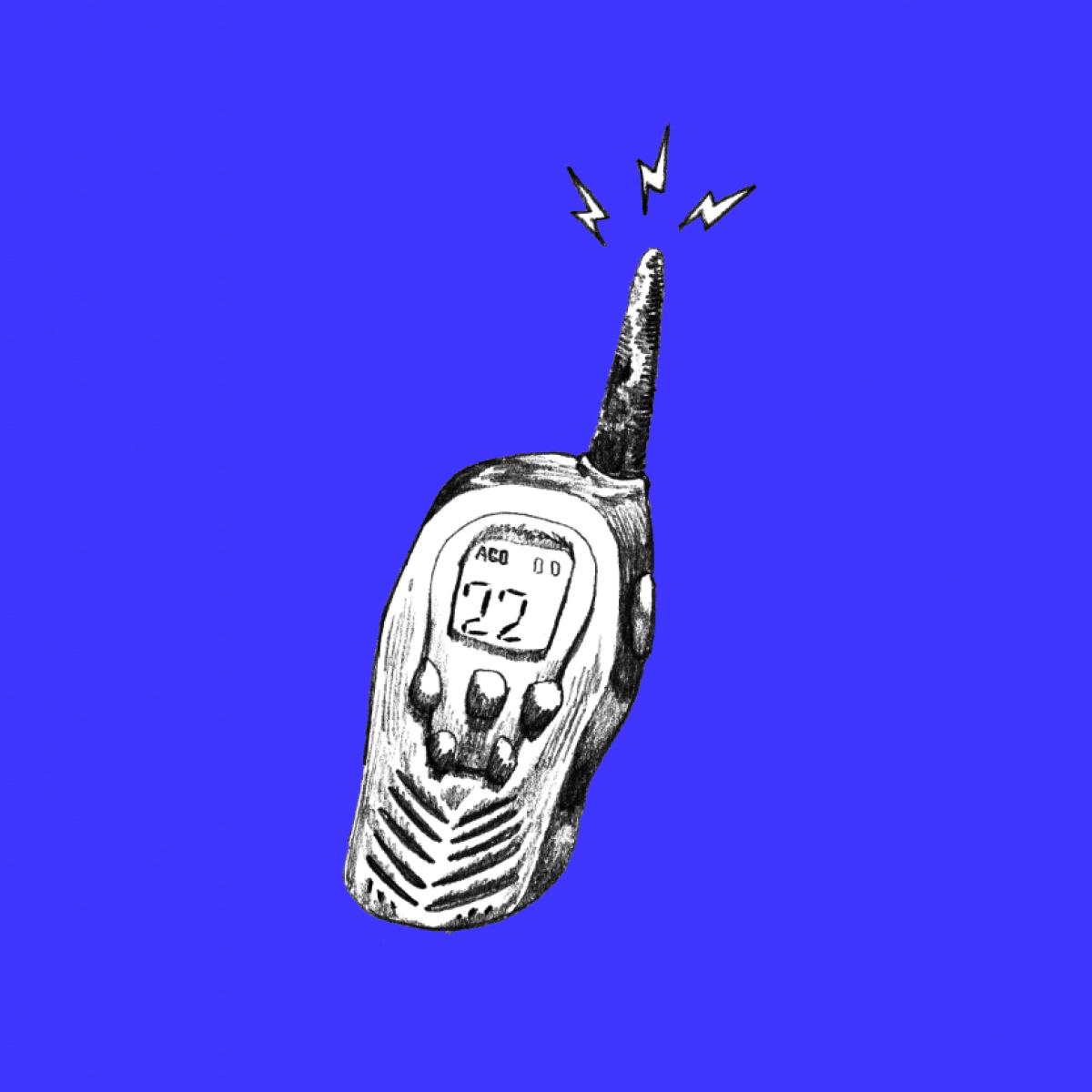 a drawing of a walkie-talkie