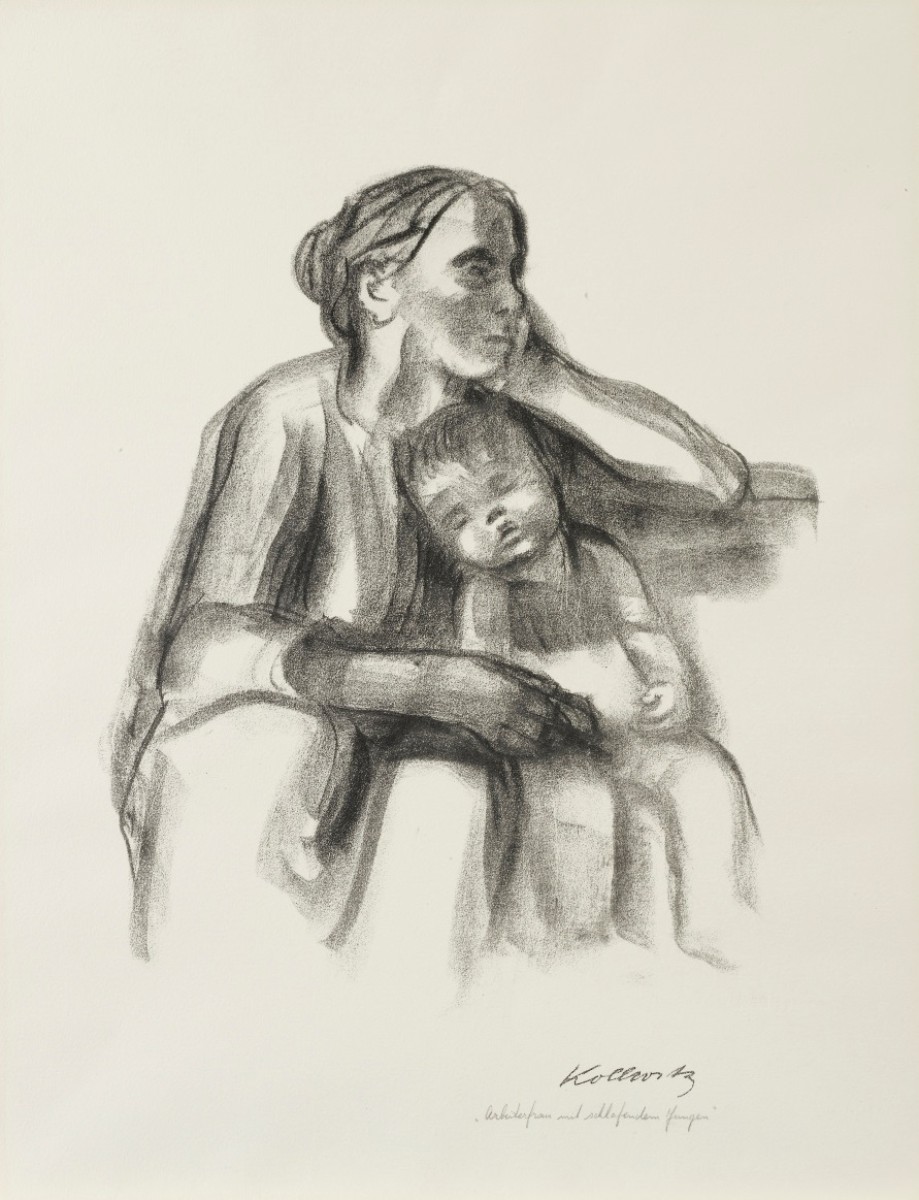 A sketch of a mother and child