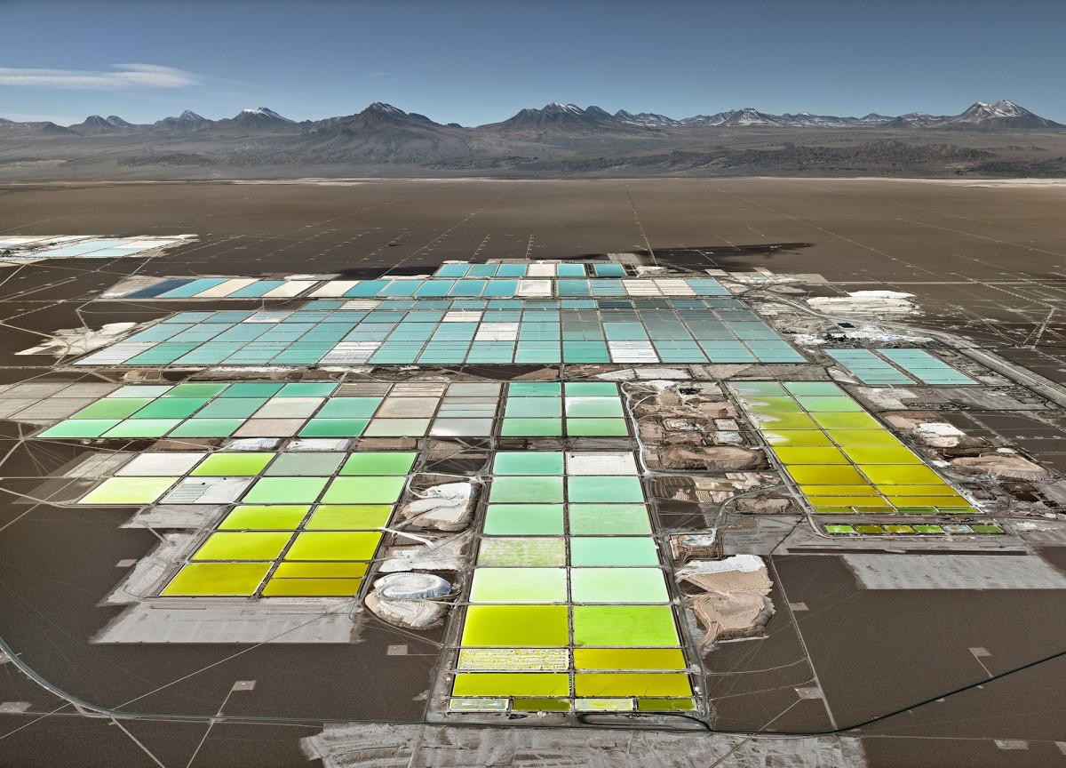 A lithium mine shot from overhead