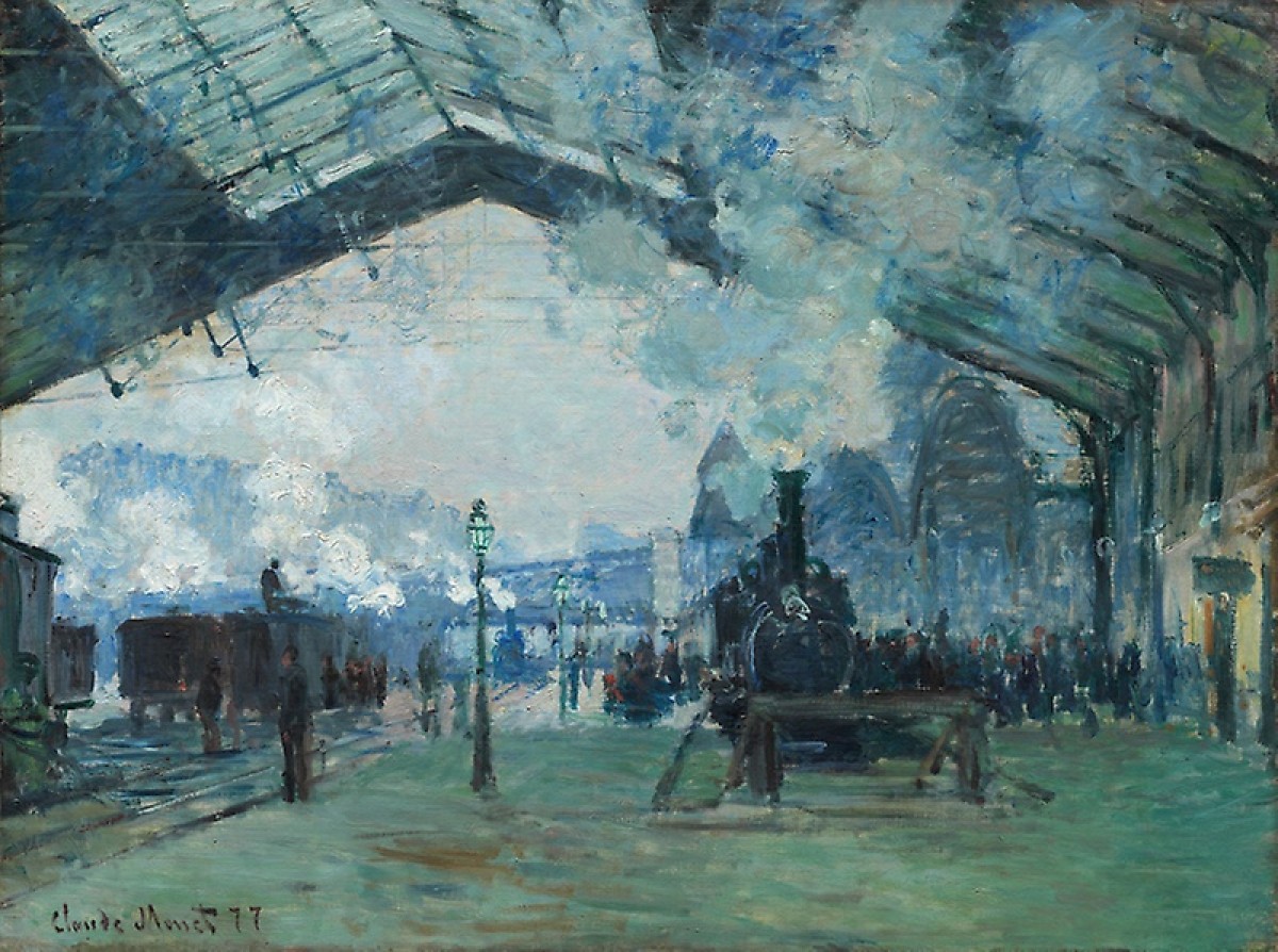 Claude Monet's rendering of a 19th Century train station.